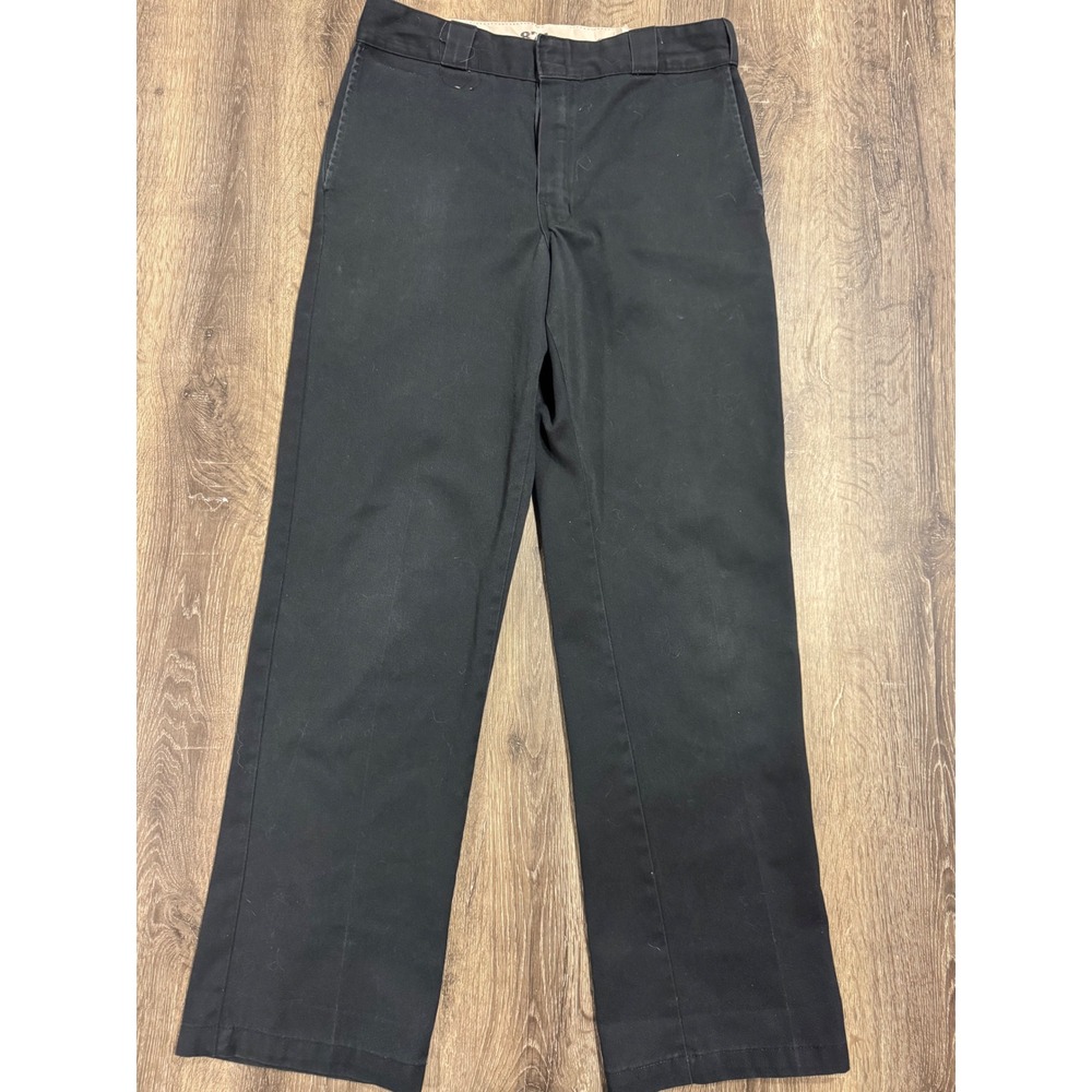 Dickies 874 Original Fit Black Work Pants Straight Leg Twill Trousers 32x30